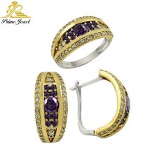 Gümüş Otantik Taşlı Set